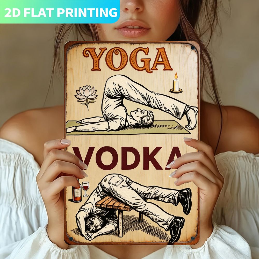 لافتة معدنية عتيقة، لوحة واحدة - مراجعة Home Gym Yoga وسعره